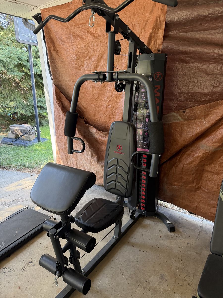 Marcy MWM-1005 Home Gym System with Weight Stack and Preacher Curl Pad