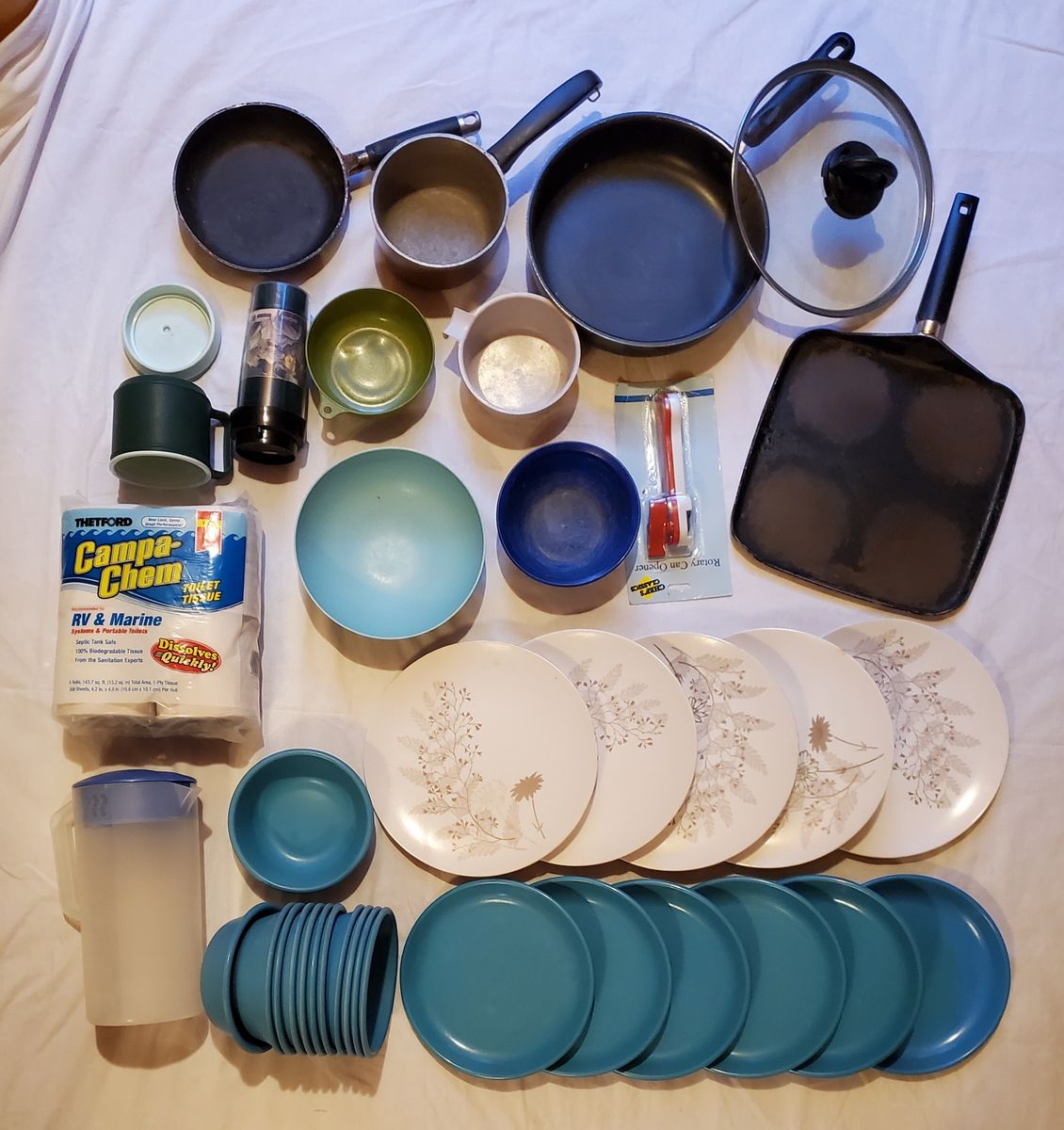 Camping dishes $15 / Silverware $10