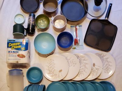 Camping dishes $15 / Silverware $10