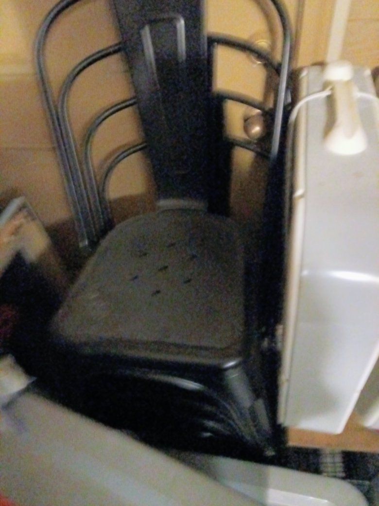 Black Metal Chair - Industrial Style Dining/Accent Chair