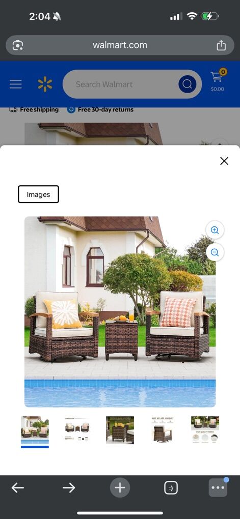 NEW 2 Pieces Outdoor Swivel Rocker,