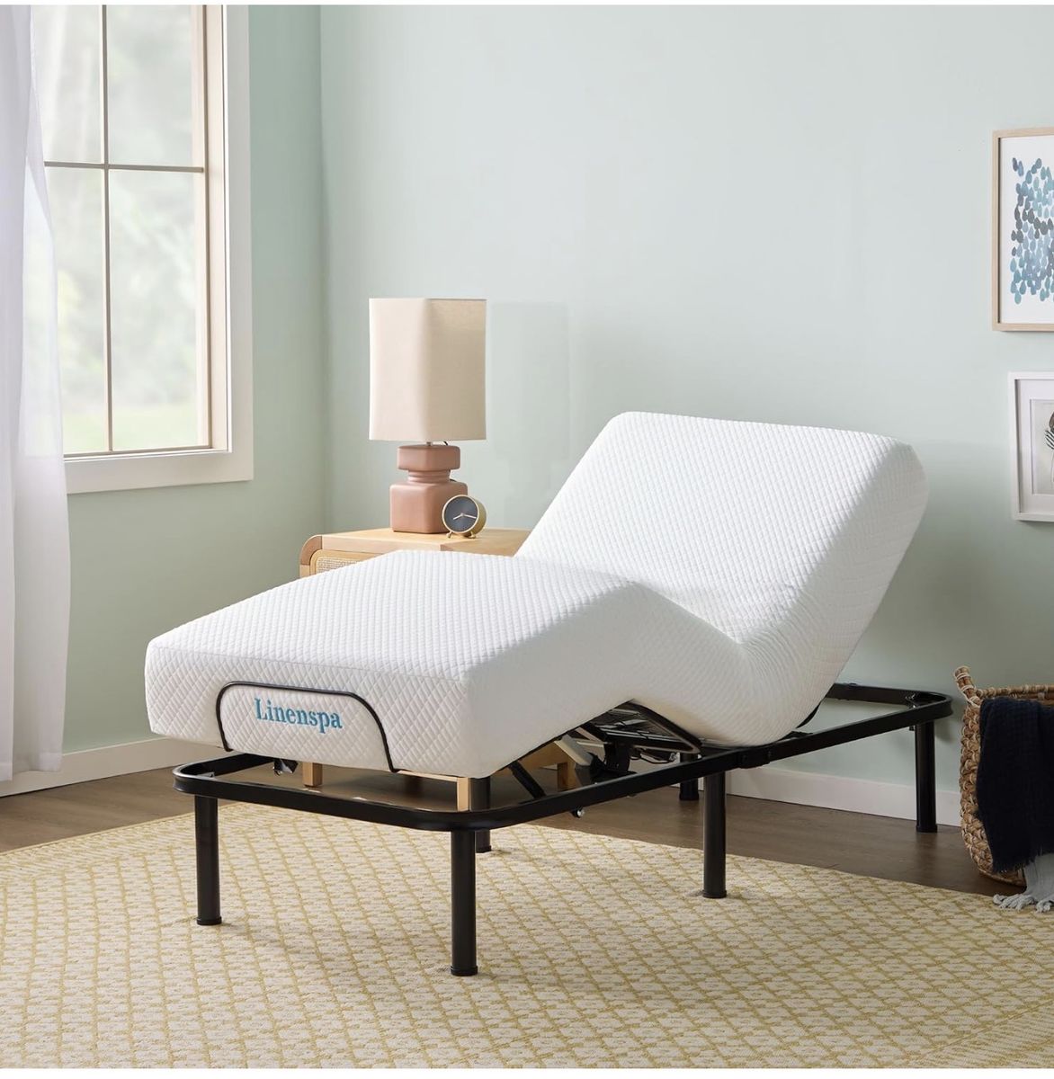 New Twin XL Linenspa Adjustable Bed Base - Motorized Head and Foot Incline