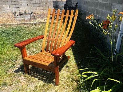 Adirondack-Style Outdoor Chair - Durable Comfortable Hardwood