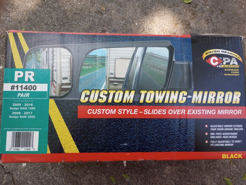custom towing mirror extensions DODGE RAM