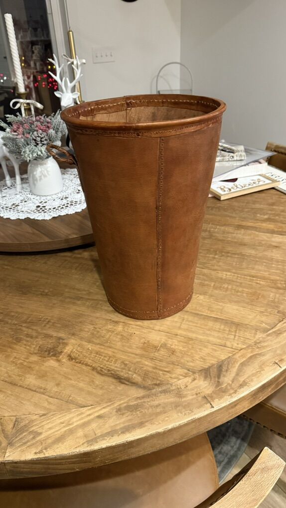 Leather Waste Basket