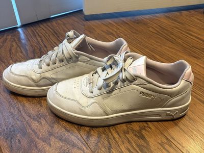 Puma White and Pink Casual Sneakers Women's Size 10