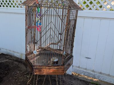 Antique Victorian-style Iron octagonal birdcage