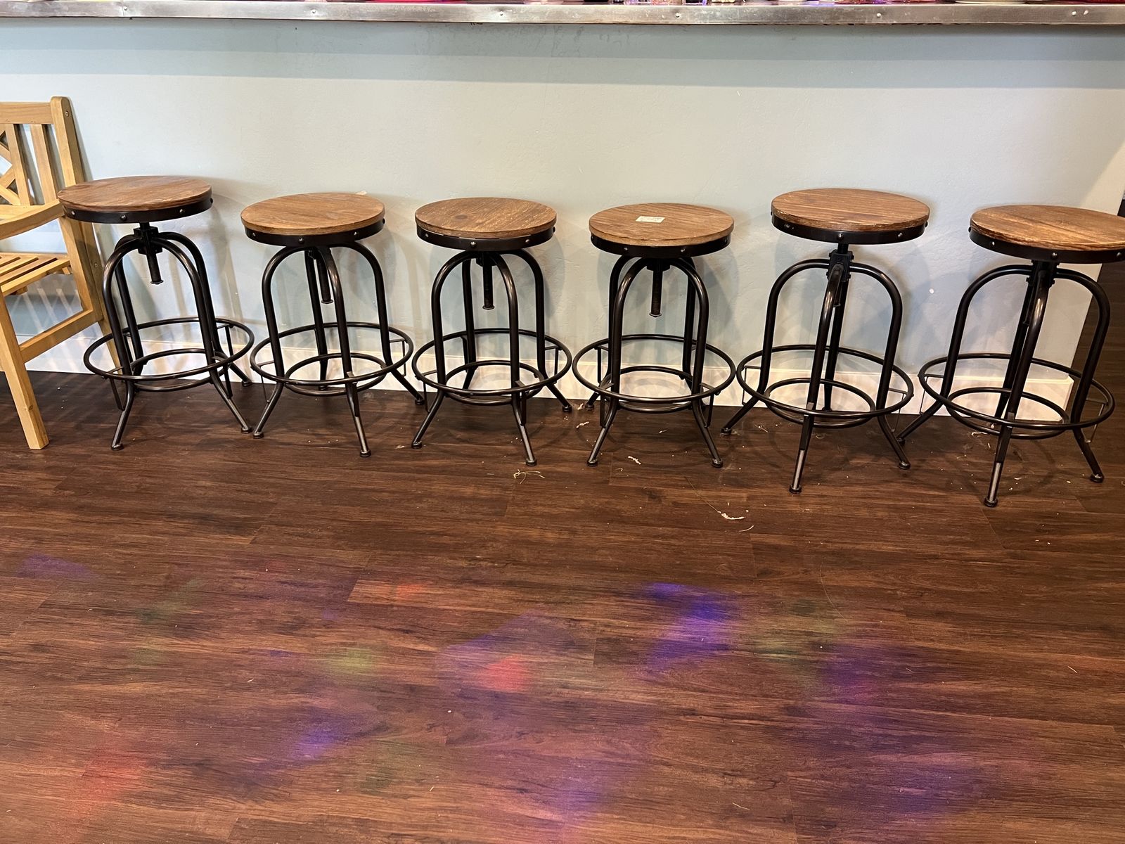 6 steam punk style adjustable swivel bar stools
