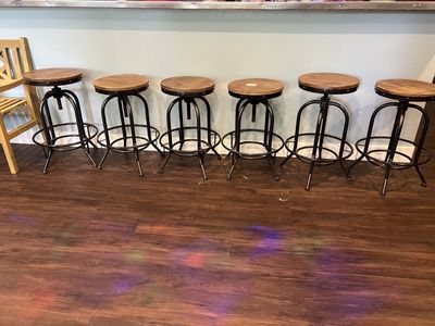 6 steam punk style adjustable swivel bar stools