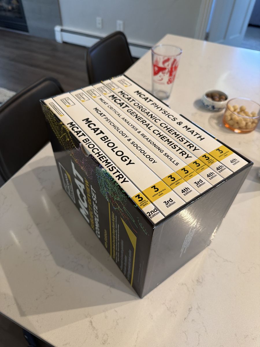 MCAT complete study set, opened but unused.