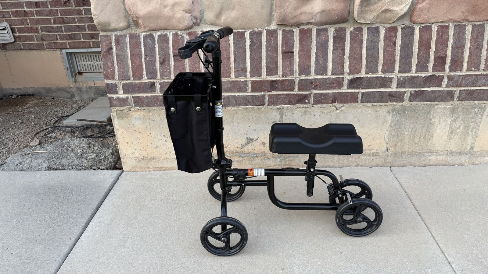  Medical Knee  Scooter with Storage Basket - Black
