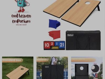 Yeeloon Wooden Cornhole Board Set with Bean Bags, Scoreboard and Carrying Case 2 available