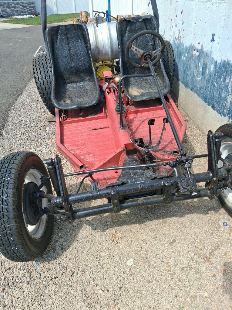 Custom VW Buggy / Sand Rail Roller Chassis Project - Red Frame, Transaxle & Beer Keg Fuel Tank