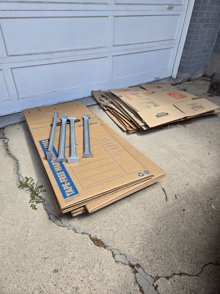 Cardboard moving boxes
