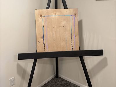 Homemade Wooden Art Easel - Sturdy Tripod Design, Adjustable Display for Canvases & Boards, Black Finish