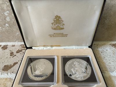 2 Bahamas Anniversary 1978 Silver Proof Set Coins