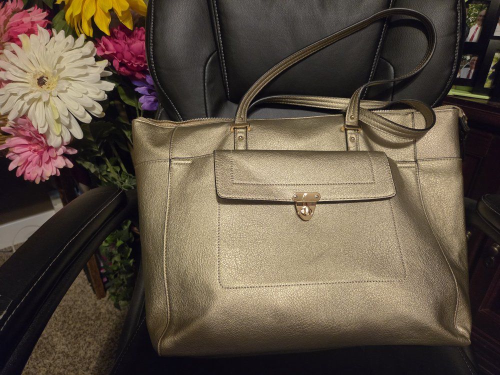 Large Gold Temple Bag/tote bag with Shoulder Strap