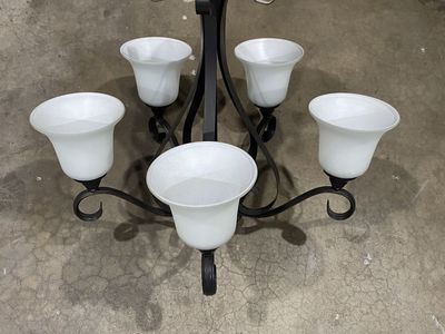 5-Light Chandelier + Matching Ceiling Light Fixtu