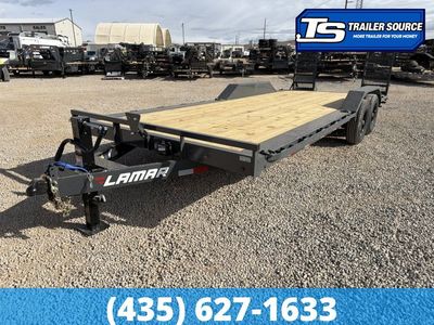 8.5x22 Lamar H6 Wide Body w/ Drive Over Fenders Equipment Trailer - 14K GVWR - D-Rings, Stand Up Ramps