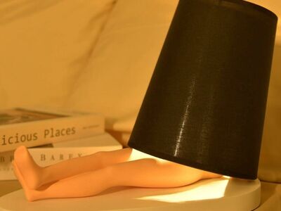 Leg Lamp with Linen Shade, 3 Color Dimmable