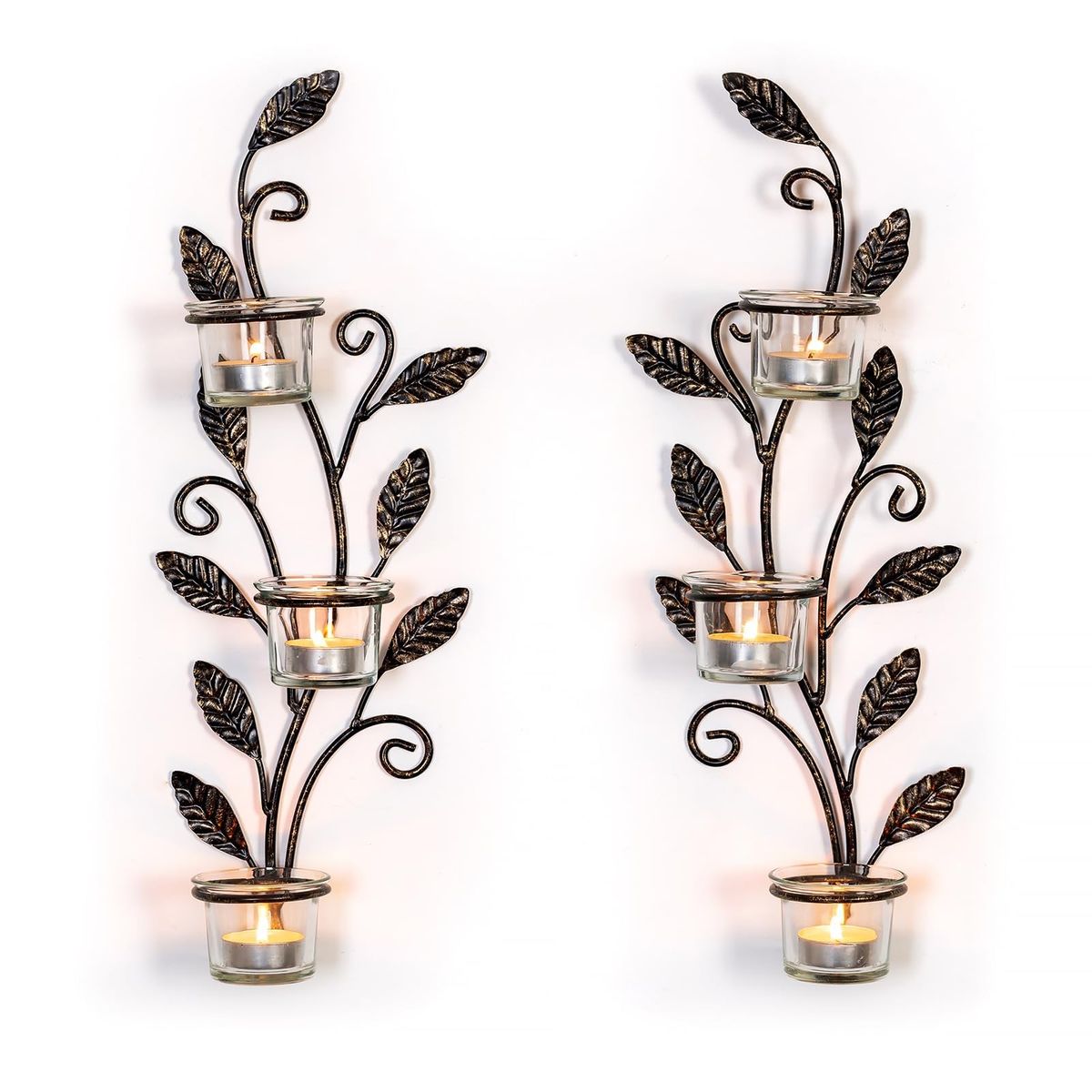 Wall Sconces Candle Holder - Wall Candle Holder Black Tea Light Candle Sconce Vintage Wall Sconce Set of 2