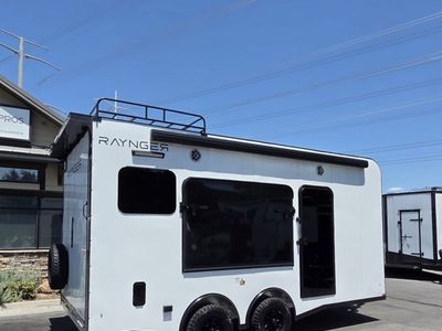2026 RAYNGER 8.5x18 All Aluminum 10K Toy Hauler Travel Trailer Fridge/Micro TRIPLE TENT New