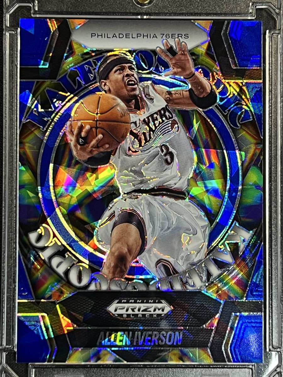 Allen Iverson Kaleidoscopic Blue Prizm Philadelphia Sixers 2024-25 Panini Prizm Black #006/125