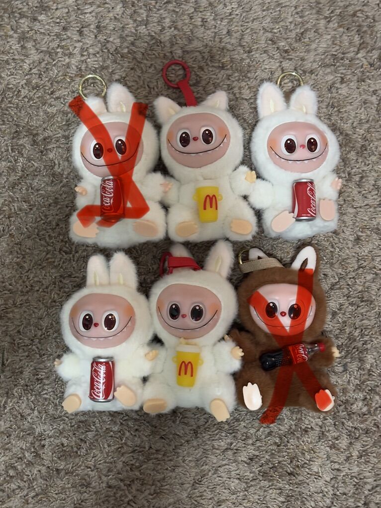Coca Cola McDonalds Lafufu Keychain Doll Collectib