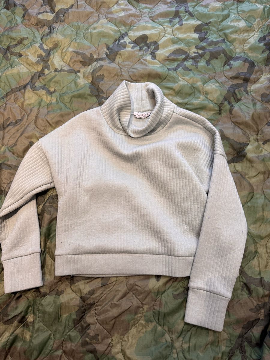 For The Republic Ribbed Mock Neck Sweater Oatmeal - XS