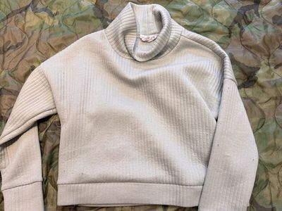 For The Republic Ribbed Mock Neck Sweater Oatmeal - XS