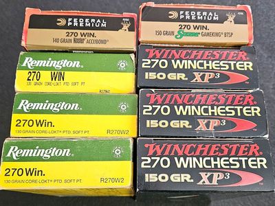 8 boxes (160) of empty 270 brass