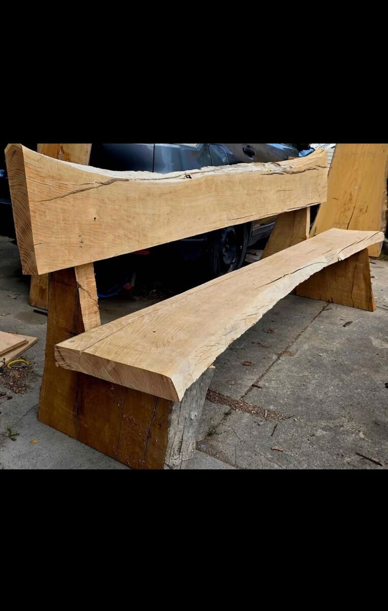Costume rustic Live Edge wood 9 ft bench