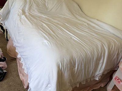 White Ruffle Comforter Bedding Set