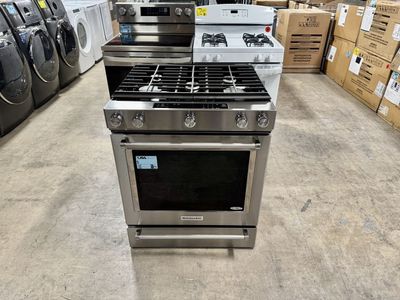 NEW KITCHENAID SLIDE IN GAS RANGE WITH 1 YEAR WARRANTY