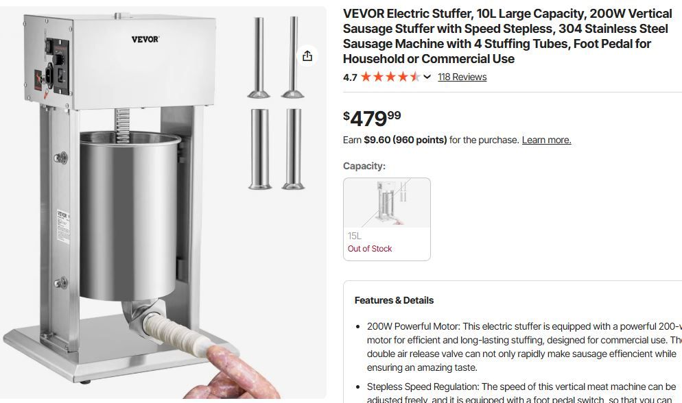 Sausage Stuffer, New