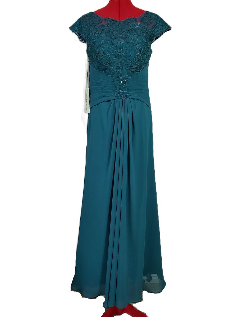 “Make You Pretty More” Women’s Teal Lace Formal Gown – Size 8 – NEW