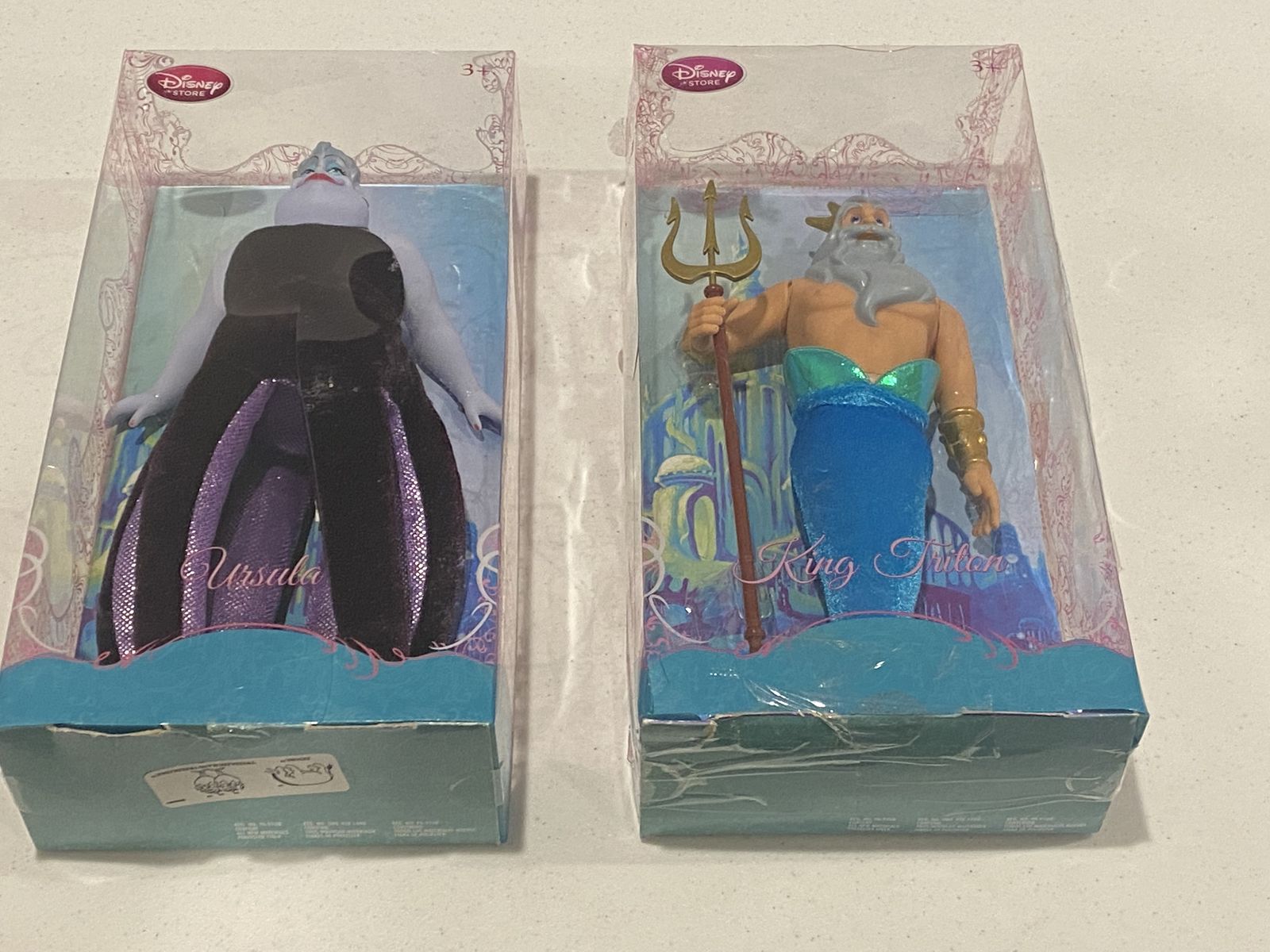 Disney Store King Triton and Ursula Dolls