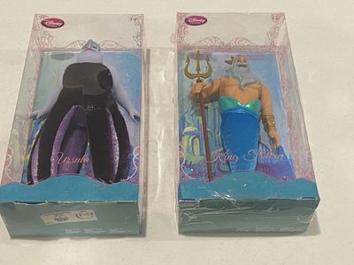 Disney Store King Triton and Ursula Dolls