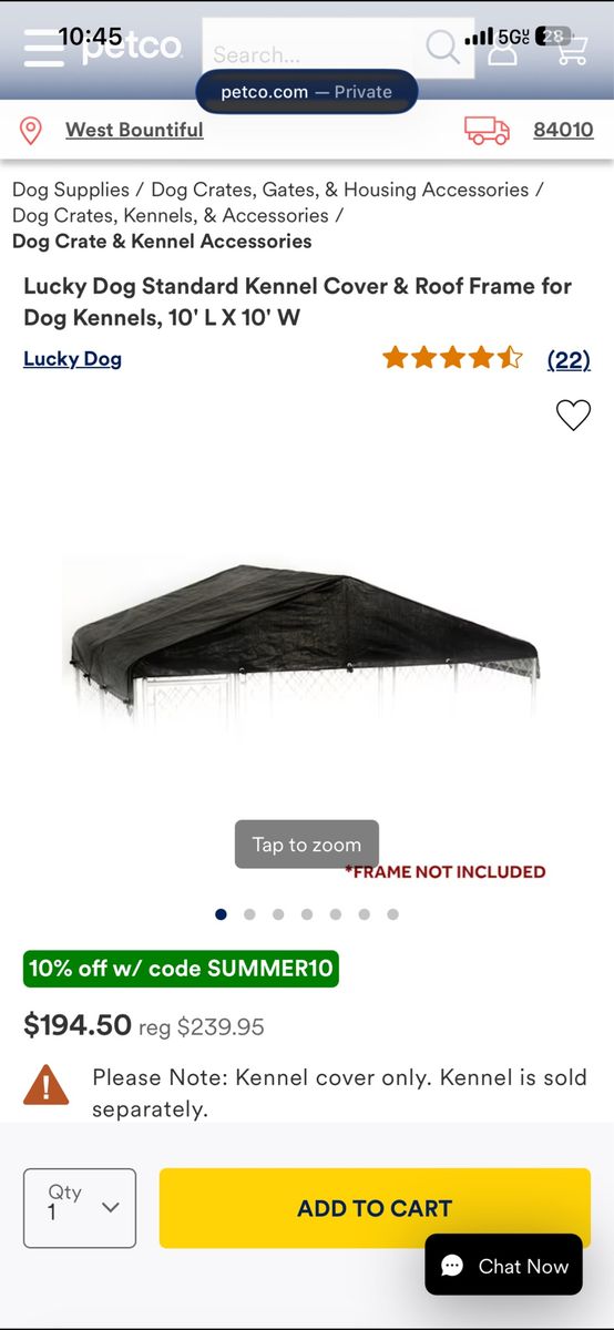 Lucky Dog Kennel Roof Cover