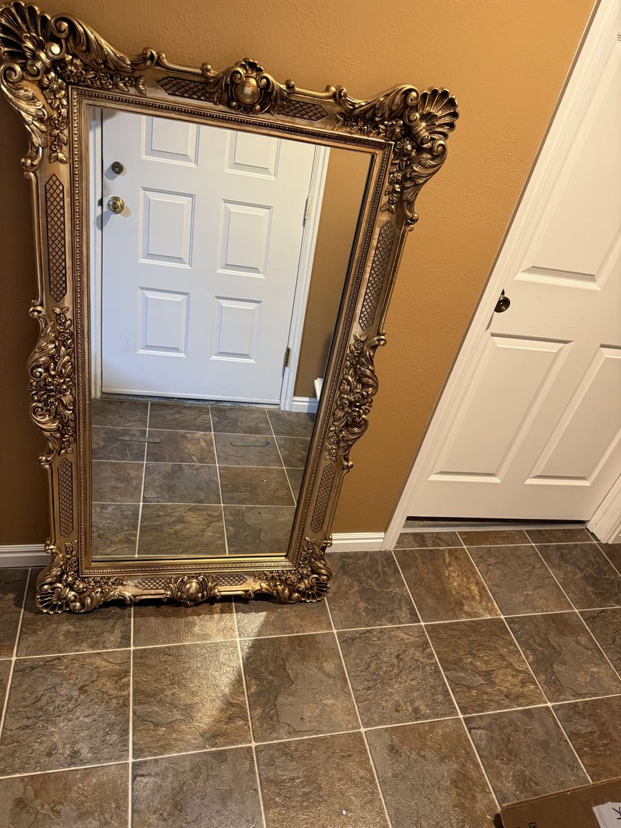 Large Ornate Gold Decorative Mirror – 58” x 35”