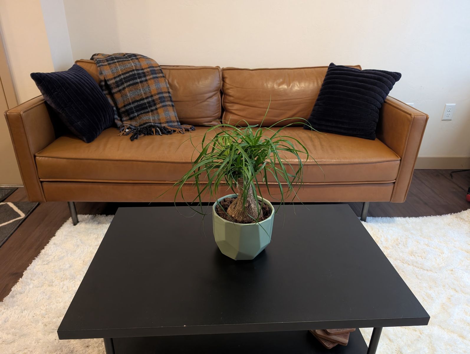 Tan Genuine Italian Leather Sofa