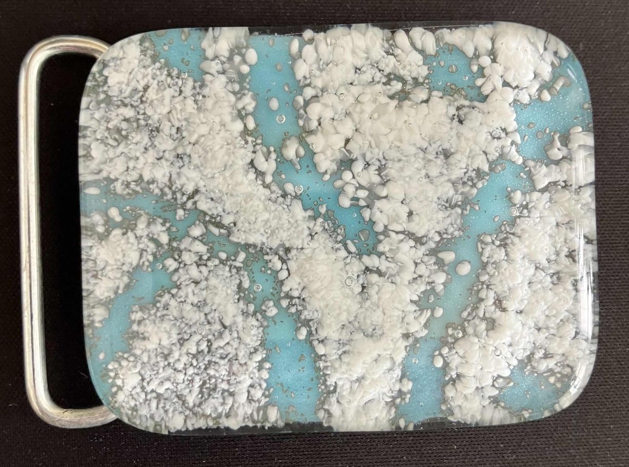 Fused Glass Belt Buckle, 2-1/2” X 2”