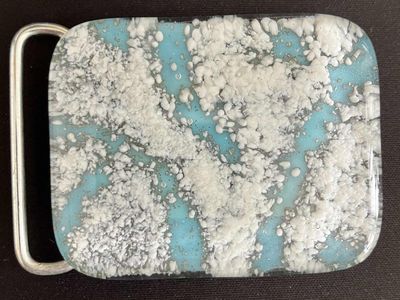 Fused Glass Belt Buckle, 2-1/2” X 2”