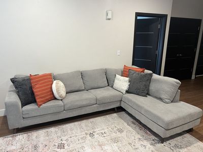 Living Spaces 2 Piece Sectional with Left Chaise