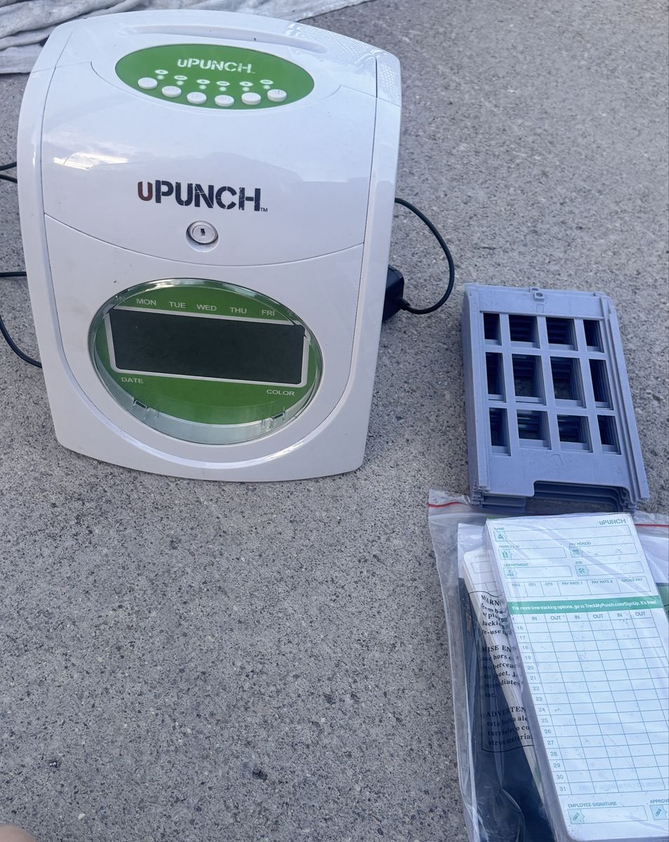 uPunch Time Clock with Time Cards and Rack New Electronic Punch Clock