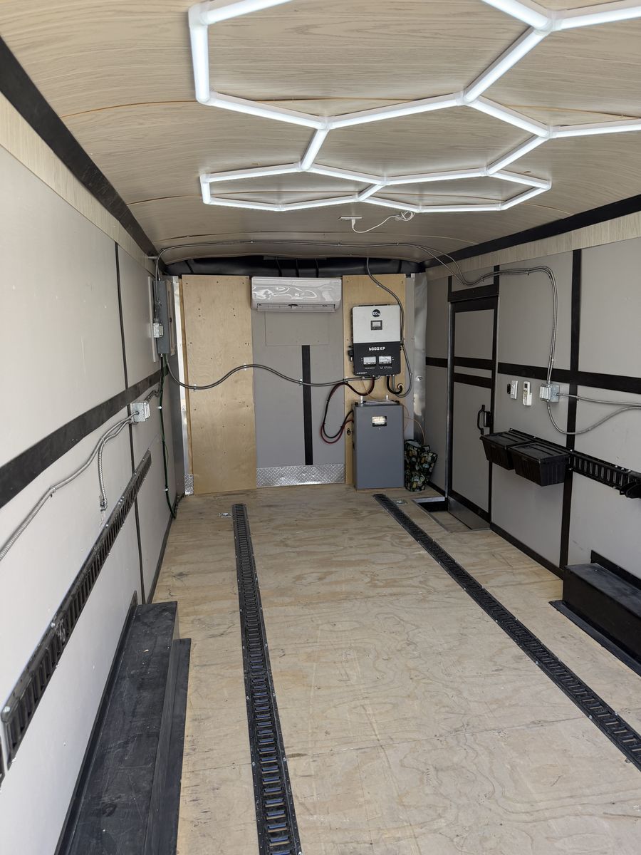 Custom cargo trailer with solar and ac