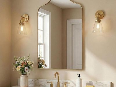 24x36in Brass Scalloped Wall Mirror ANDY STAR