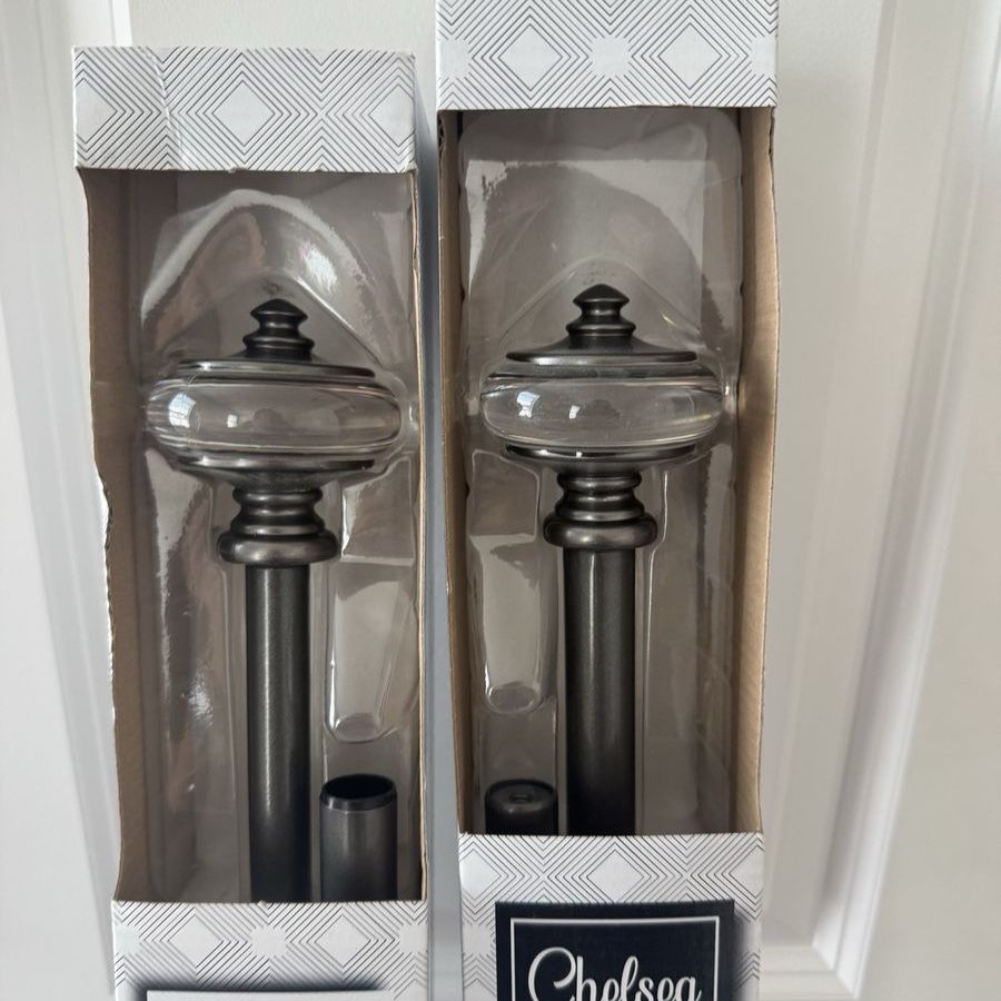 2 New Chelsea Collection Adjustable Curtain Rod Sets 84”–120”