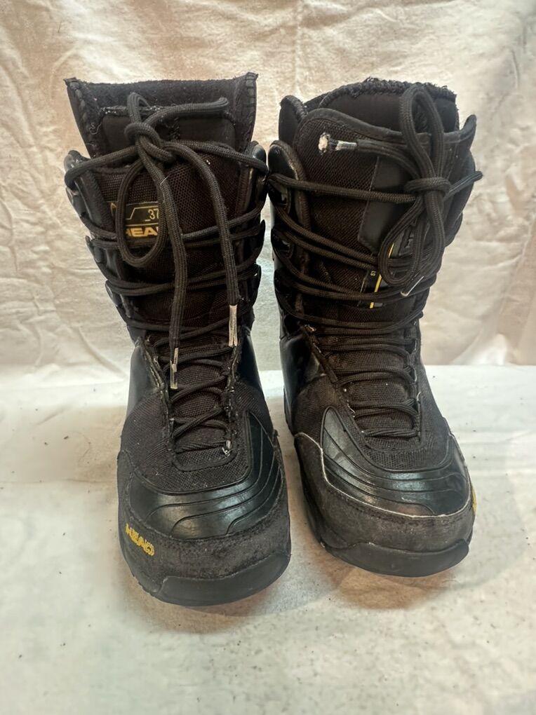 Head 370 Youth 4 Black Lace Up Snowboard Boots