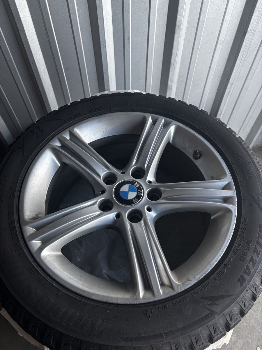 BMW OEM 17" Wheels with Bridgestone Blizzak WS90 225/50R17 Winter Tires - Set of 4